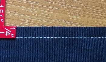 A quick way to check you are sewing a 1/4 inch seam
