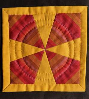 Yellow & red patchwork coaster