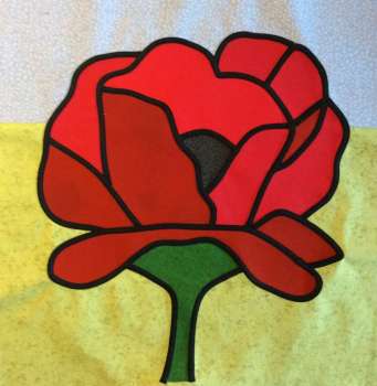 Stained Glass Poppy Garden Flowers Bloghop