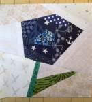 Flower made using foundation paper piecing