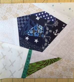 Flower made using foundation paper piecing